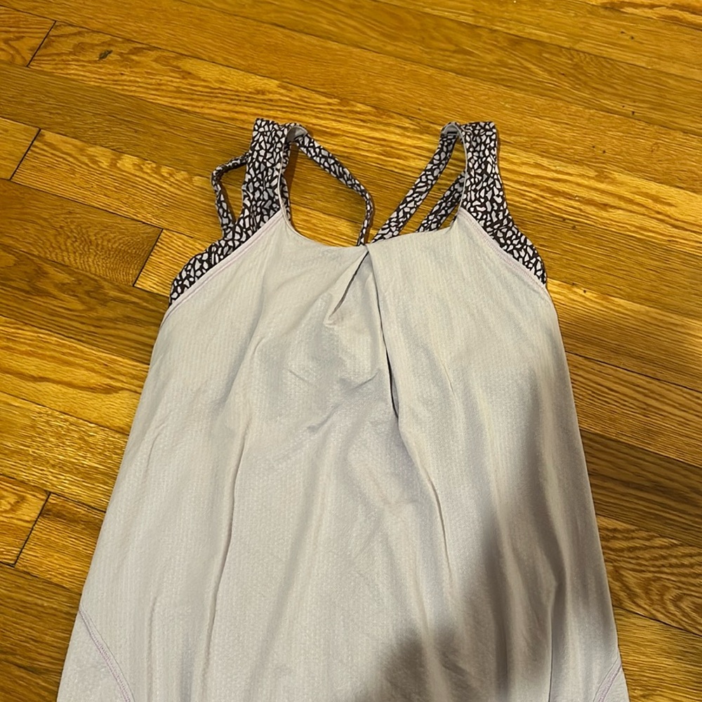 Lululemon sports bra top/tank top overlay. Lavender / dark purple size 4